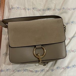 Faux leather grey ring Faye bag